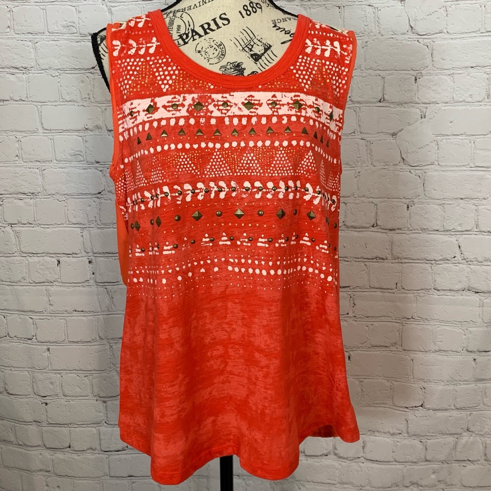 Miss me sleeveless coral studded tank M crochet